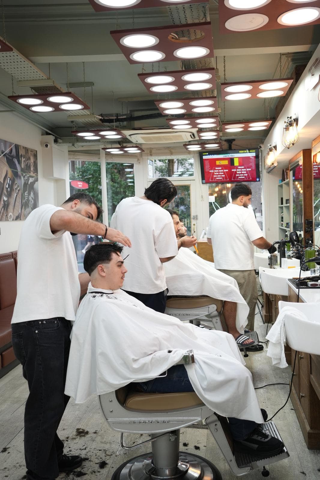 Barber finishing detail work